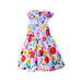 A Multicolour Short Sleeve Dresses from tuc tuc in size 5T for girl. (Back View)