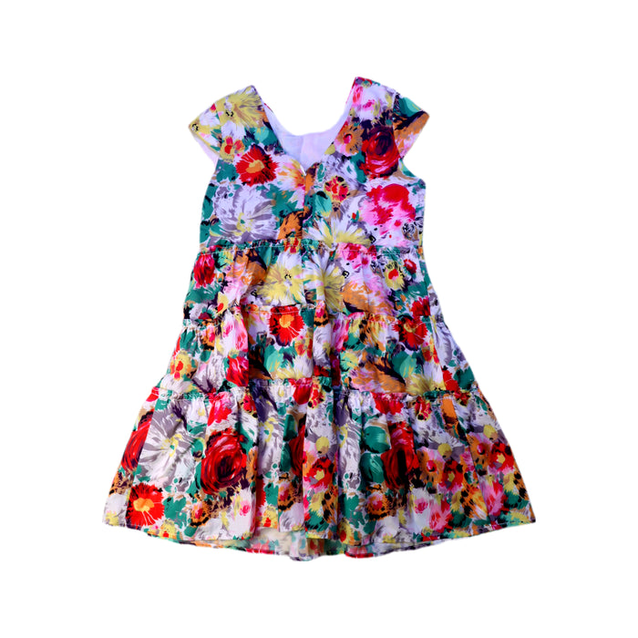 A Multicolour Short Sleeve Dresses from Mabel + Honey in size 5T for girl. (Back View)