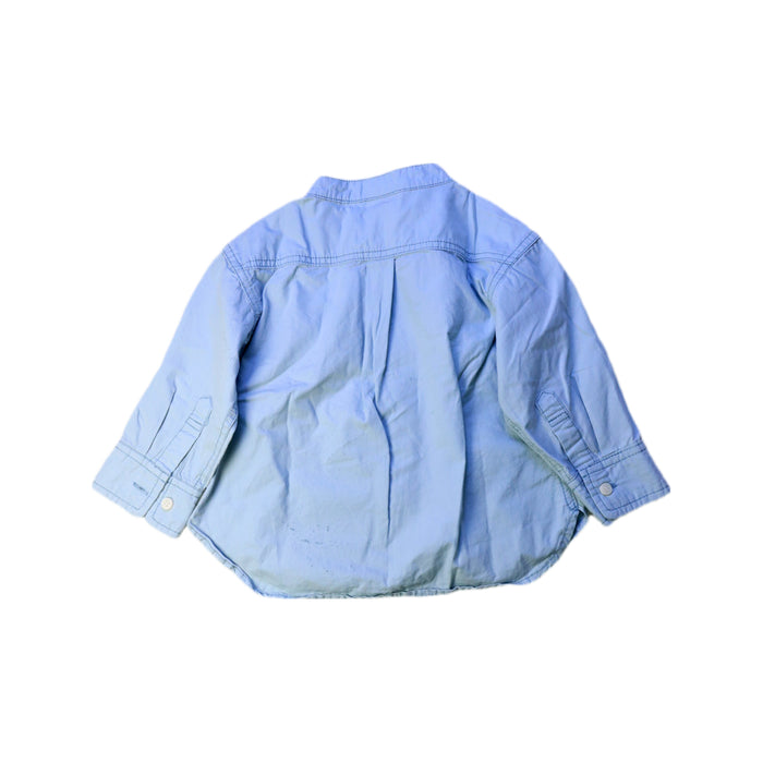 A Blue Long Sleeve Shirts from Petit Main in size 18-24M for boy. (Back View)