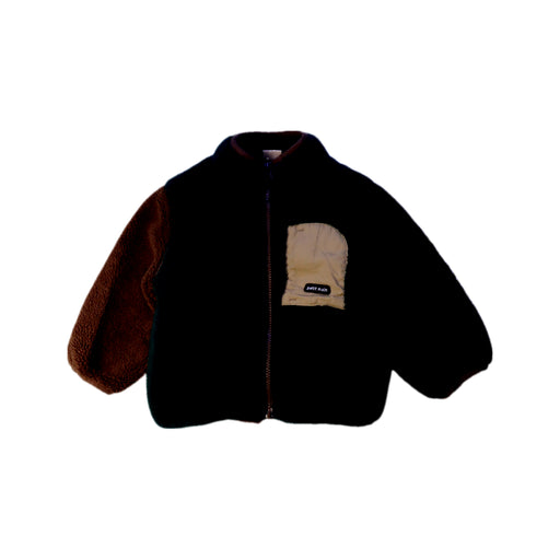 A Black Puffer/Quilted Jackets from Petit Main in size 18-24M for boy. (Front View)