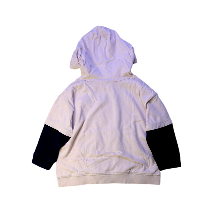 A White Hooded Sweatshirts from Petit Main in size 18-24M for boy. (Back View)