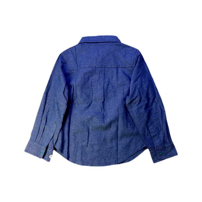 A Blue Long Sleeve Shirts from BEAMS in size 4T for boy. (Back View)