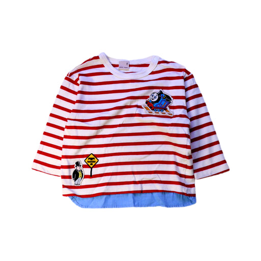 A Red Long Sleeve T Shirts from Petit Main in size 18-24M for boy. (Front View)