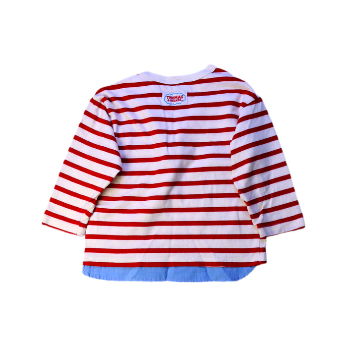 A Red Long Sleeve T Shirts from Petit Main in size 18-24M for boy. (Back View)