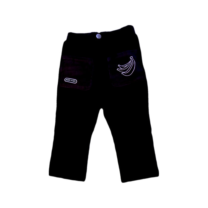 A Black Casual Pants from Petit Main in size 18-24M for boy. (Front View)