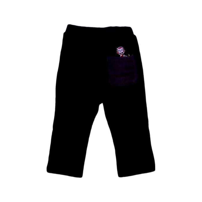 A Black Casual Pants from Petit Main in size 18-24M for boy. (Back View)