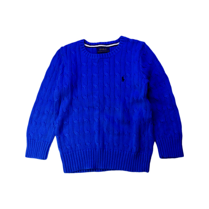 A Blue Knit Sweaters from Polo Ralph Lauren in size 4T for boy. (Front View)