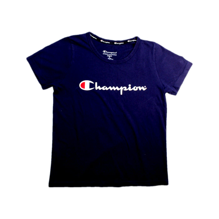 A Navy Short Sleeve T Shirts from Champion in size 12Y for neutral. (Front View)