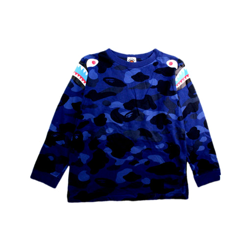 A Blue Crewneck Sweatshirts from BAPE KIDS in size 10Y for boy. (Front View)