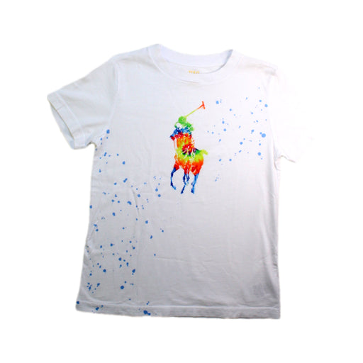 A White Short Sleeve T Shirts from Polo Ralph Lauren in size 6T for boy. (Front View)