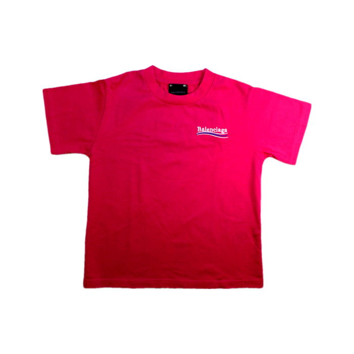 A Pink Short Sleeve T Shirts from Balenciaga in size 6T for girl. (Front View)