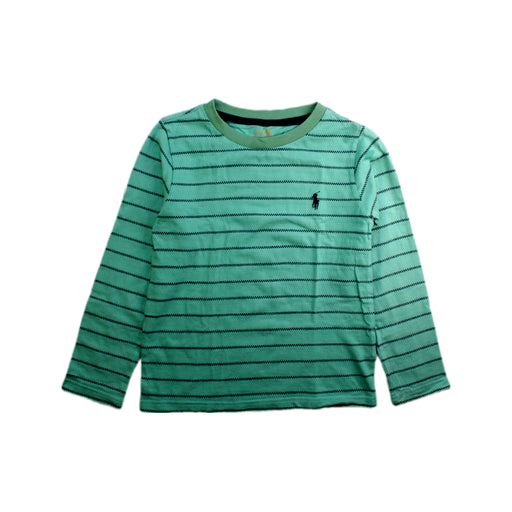 A Green Long Sleeve Tops from Polo Ralph Lauren in size 5T for boy. (Front View)