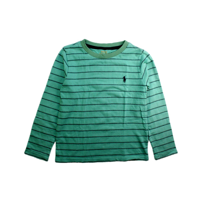 A Green Long Sleeve Tops from Polo Ralph Lauren in size 5T for boy. (Front View)