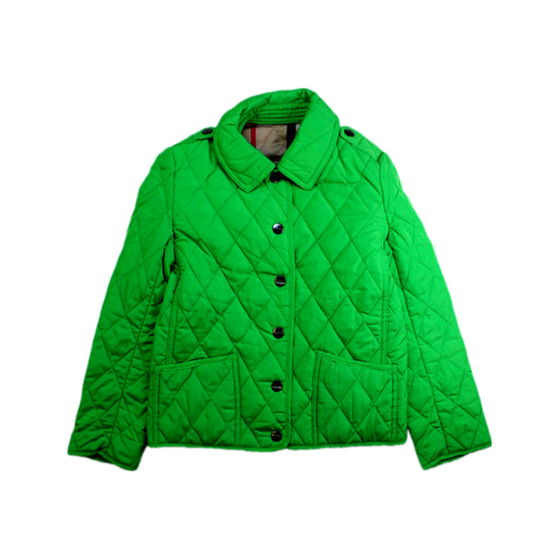 A Green Puffer/Quilted Jackets from Burberry in size 6T for girl. (Front View)