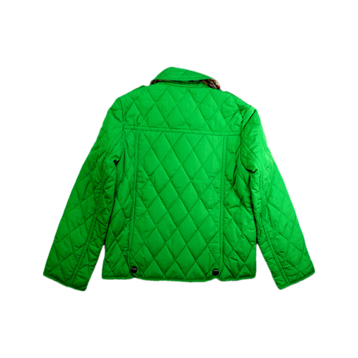 A Green Puffer/Quilted Jackets from Burberry in size 6T for girl. (Back View)