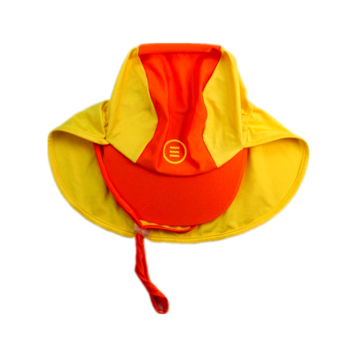 A Yellow Sun Hats from Barrel in size 4T for neutral. (Front View)
