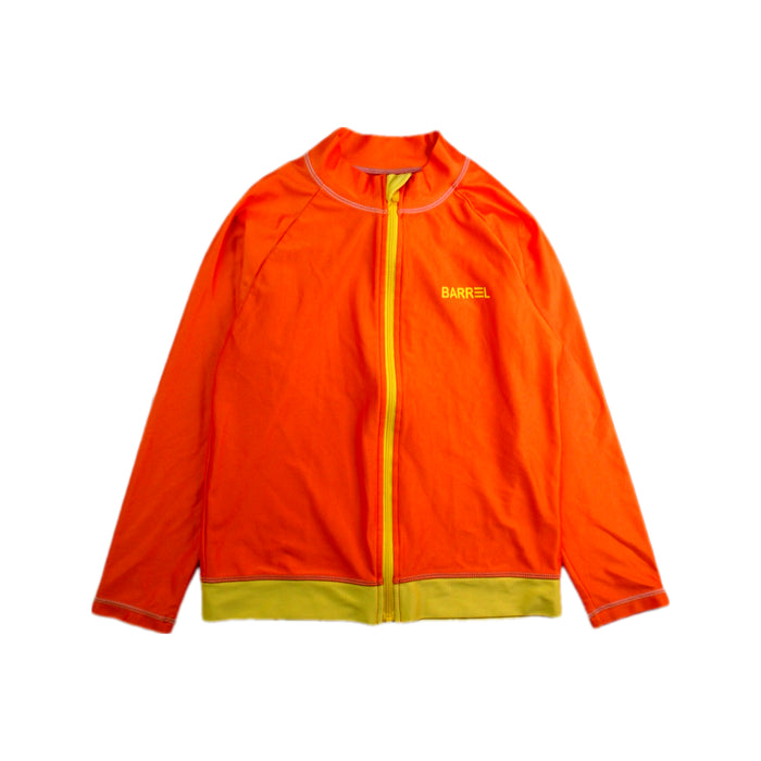 A Orange Rash Guards from Barrel in size 7Y for boy. (Front View)