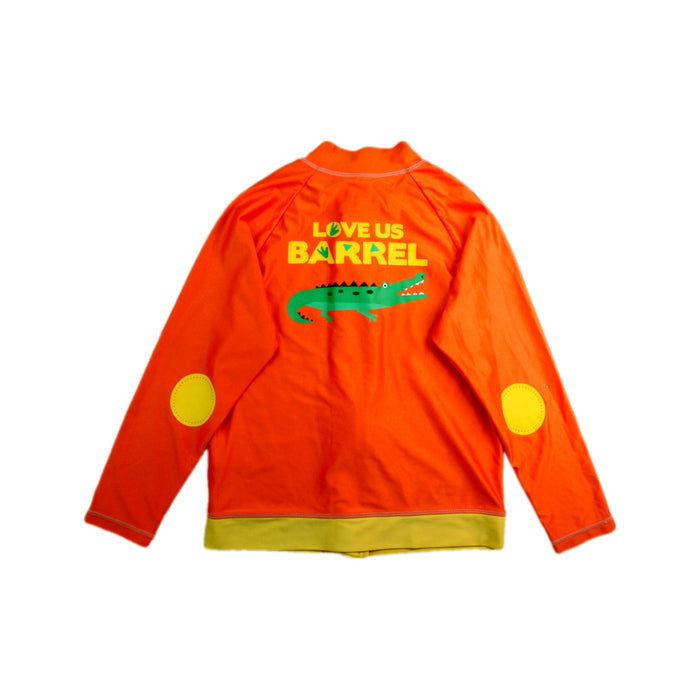 A Orange Rash Guards from Barrel in size 7Y for boy. (Back View)