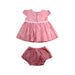 A Red Shorts Sets from Momonittu in size 6-12M for girl. (Back View)