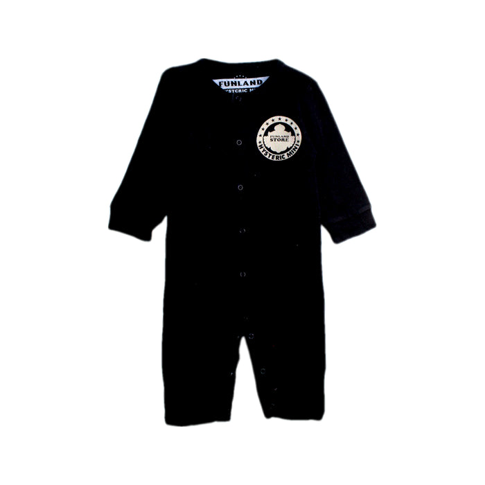 A Black Long Sleeve Rompers from Hysteric Mini in size 6-12M for girl. (Front View)