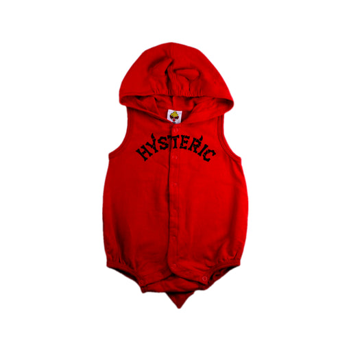 A Red Sleeveless Rompers from Hysteric Mini in size 12-18M for neutral. (Front View)