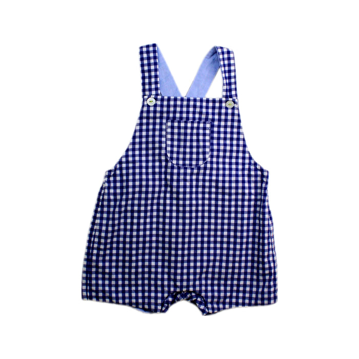 A Blue Overall Shorts from Jacadi in size 6-12M for boy. (Front View)