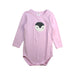 A Pink Long Sleeve Bodysuits from Seed in size 12-18M for girl. (Front View)