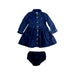 A Navy Dress Sets from Ralph Lauren in size 12-18M for girl. (Front View)