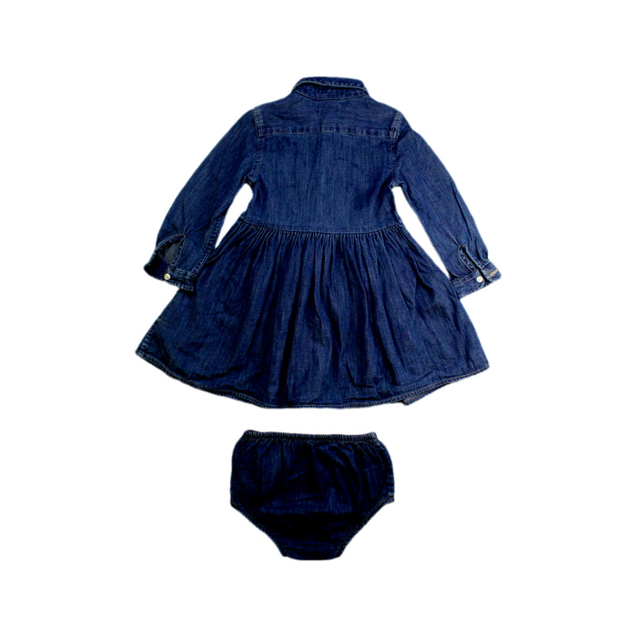 A Navy Dress Sets from Ralph Lauren in size 12-18M for girl. (Back View)