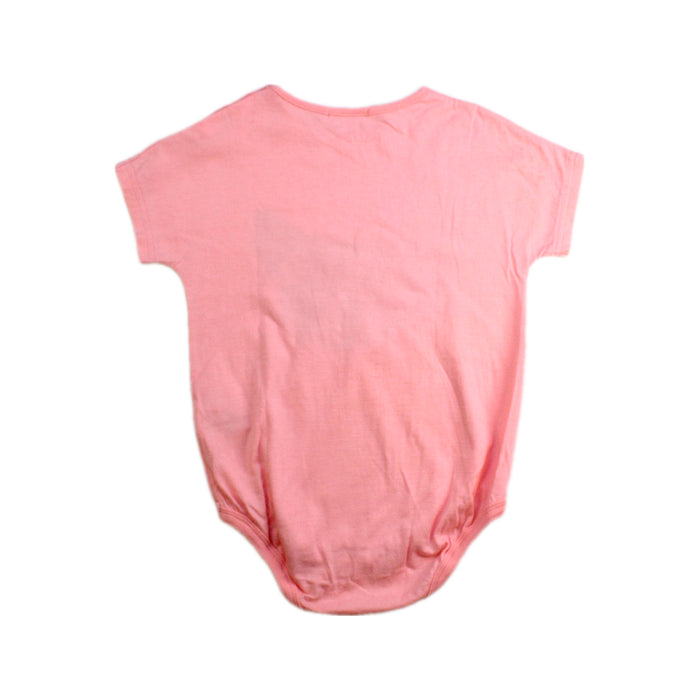 A Pink Short Sleeve Bodysuits from minä perhonen in size 3-6M for girl. (Back View)