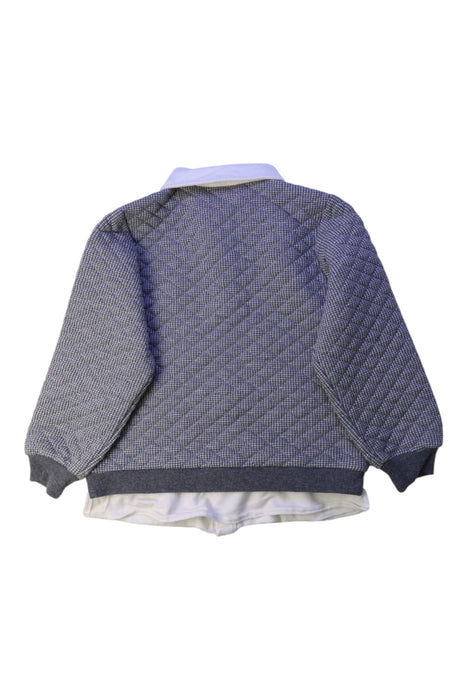 A Navy Buttoned Sweatshirts from Chickeeduck in size 4T for girl. (Back View)