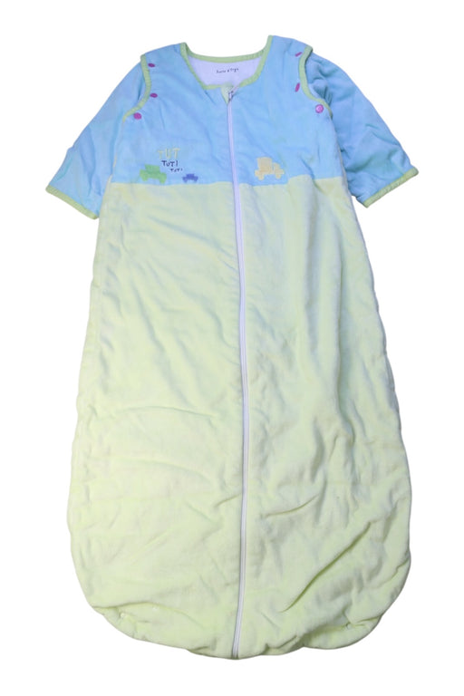 A Blue Sleepsacs from Sucre d'Orge in size 2T for neutral. (Front View)