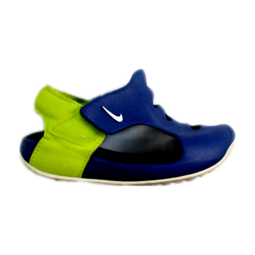 A Blue Sandals from Nike in size 4T for boy. (Front View)