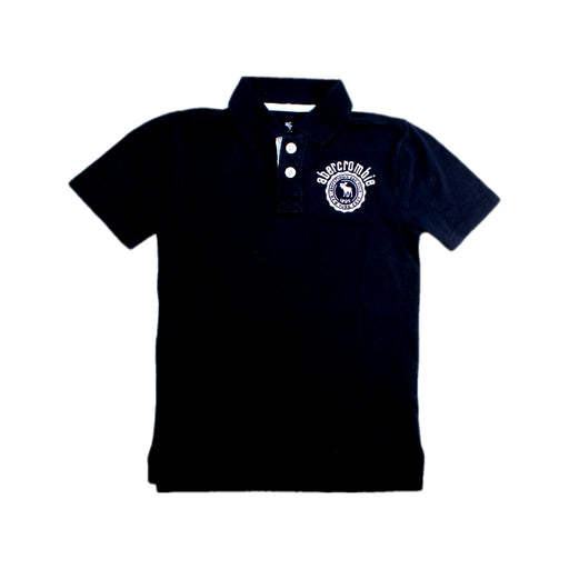 A Black Short Sleeve Polos from Abercrombie & Fitch in size 7Y for boy. (Front View)