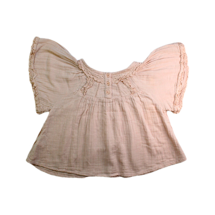 A Peach Short Sleeve Tops from Louise Misha in size 7Y for girl. (Back View)