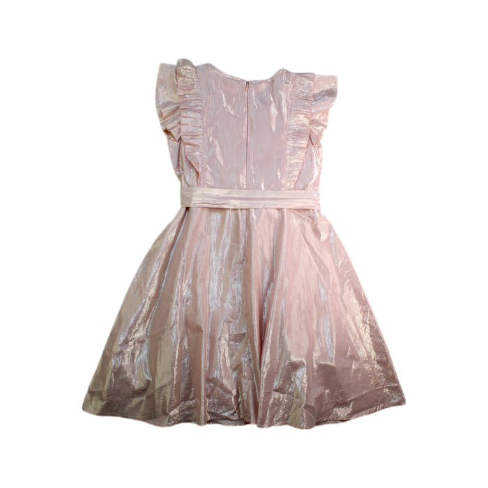 A Peach Sleeveless Dresses from Seed in size 5T for girl. (Back View)