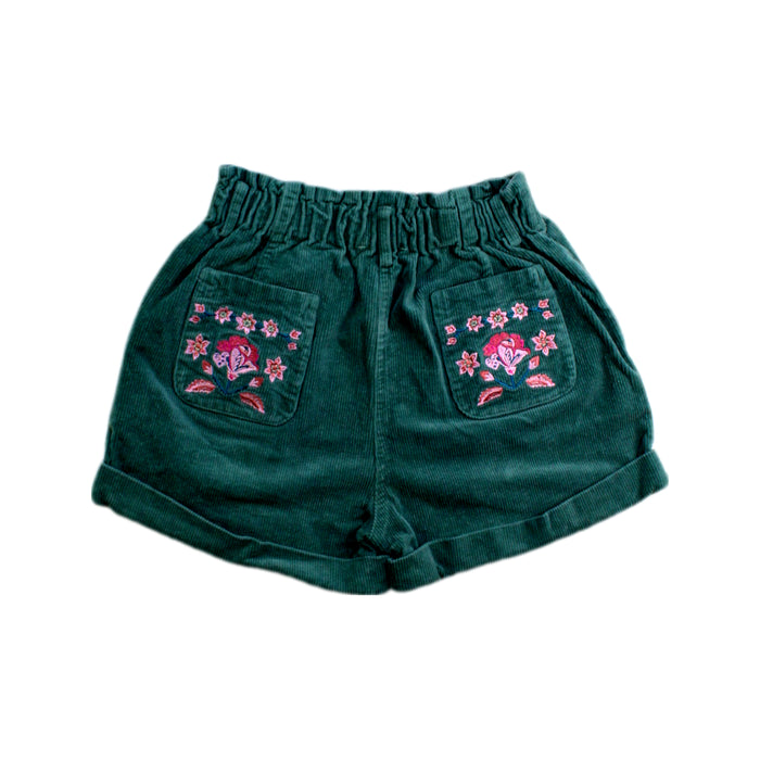 A Green Shorts from Louise Misha in size 7Y for girl. (Back View)