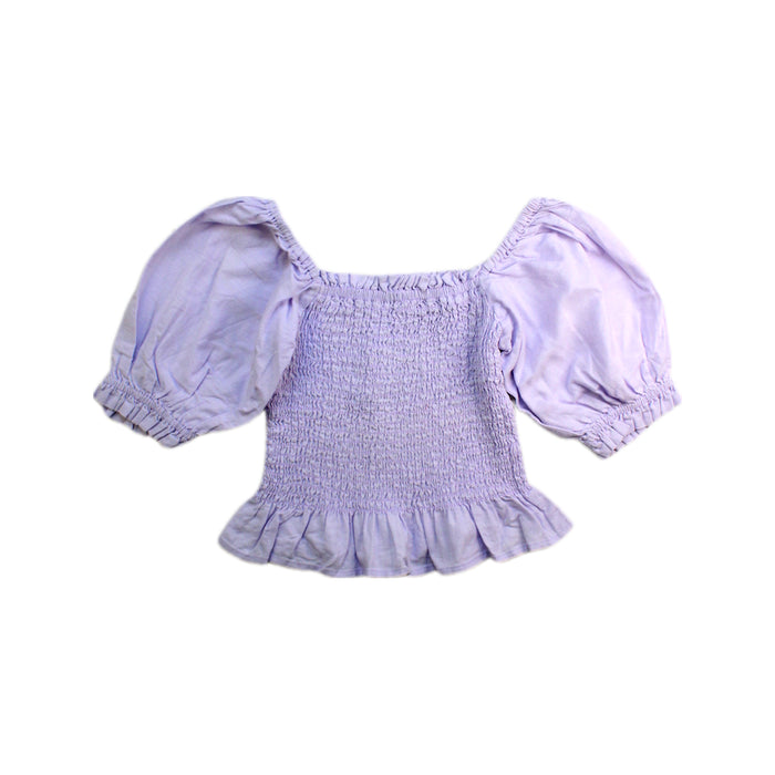 A Purple Short Sleeve Tops from Seed in size 6T for girl. (Front View)