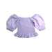 A Purple Short Sleeve Tops from Seed in size 6T for girl. (Back View)
