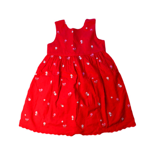 A Red Sleeveless Dresses from Purebaby in size 3T for girl. (Front View)