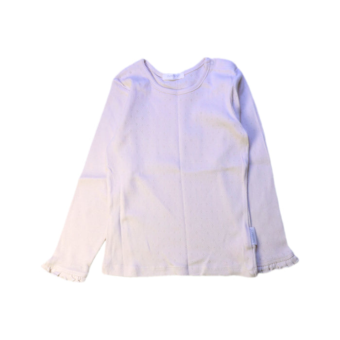 A Ivory Long Sleeve Tops from Purebaby in size 3T for girl. (Front View)
