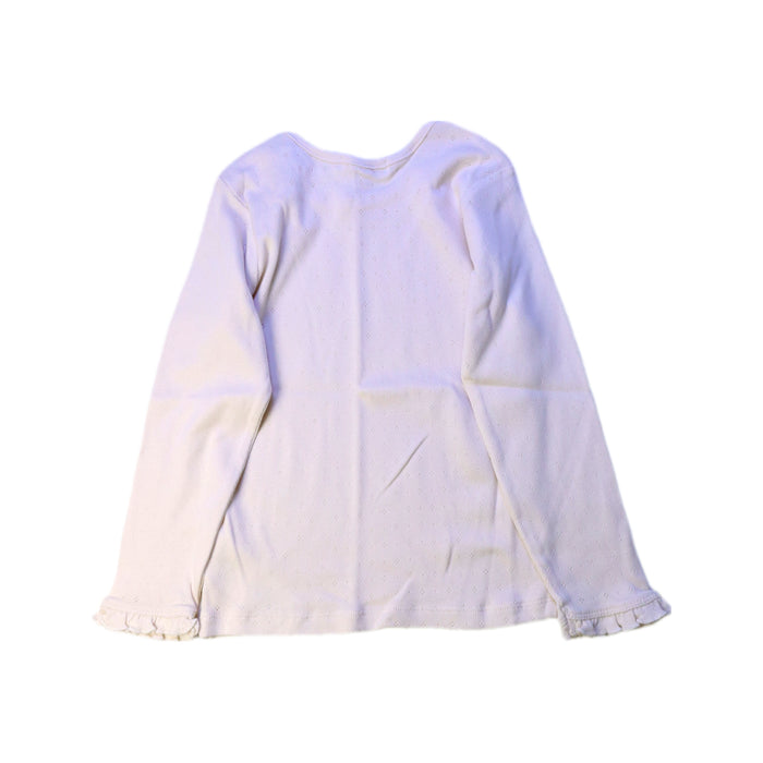 A Ivory Long Sleeve Tops from Purebaby in size 3T for girl. (Back View)