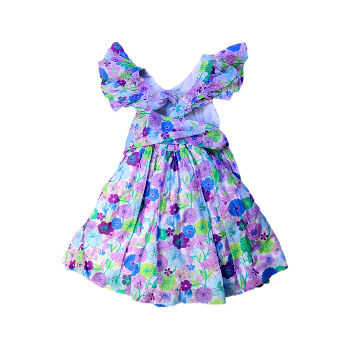 A Multicolour Sleeveless Dresses from Jacadi in size 3T for girl. (Back View)