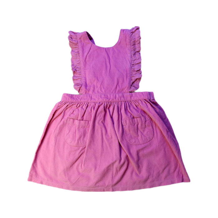 A Pink Overall Dresses from Purebaby in size 3T for girl. (Front View)