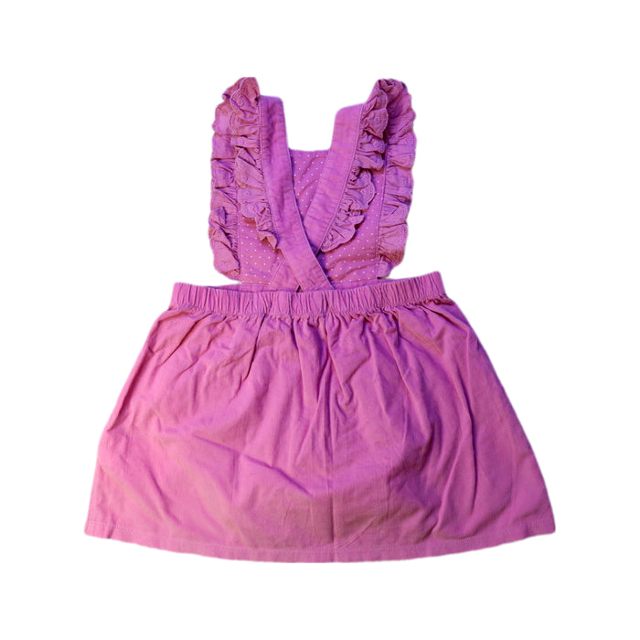 A Pink Overall Dresses from Purebaby in size 3T for girl. (Back View)