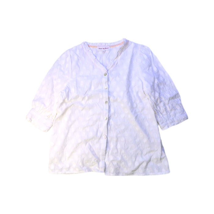 A White Long Sleeve Shirts from Excuse My French in size 8Y for girl. (Front View)