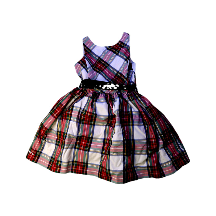 A Red Sleeveless Dresses from Polo Ralph Lauren in size 6T for girl. (Front View)