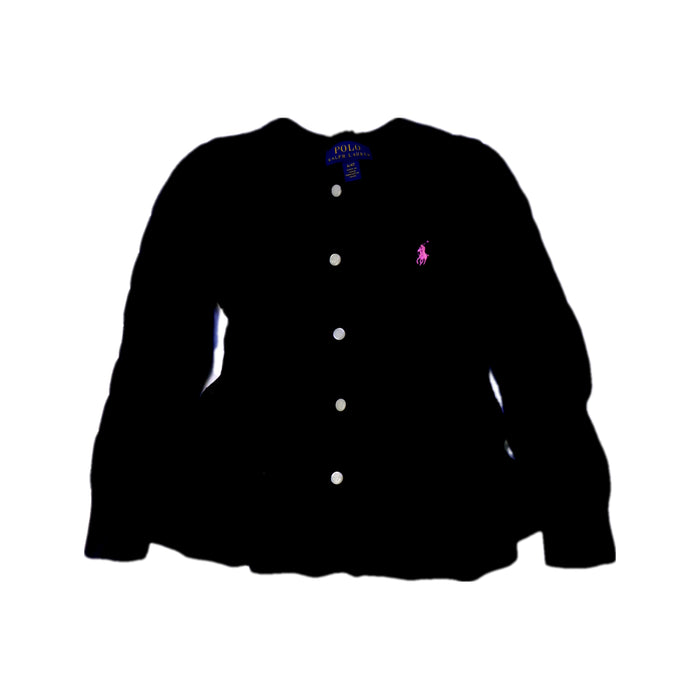 A Black Cardigans from Polo Ralph Lauren in size 4T for girl. (Front View)