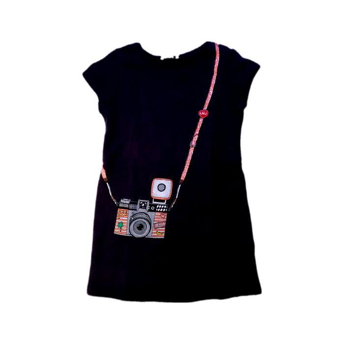 A Black Short Sleeve Dresses from Little Marc Jacobs in size 5T for girl. (Front View)