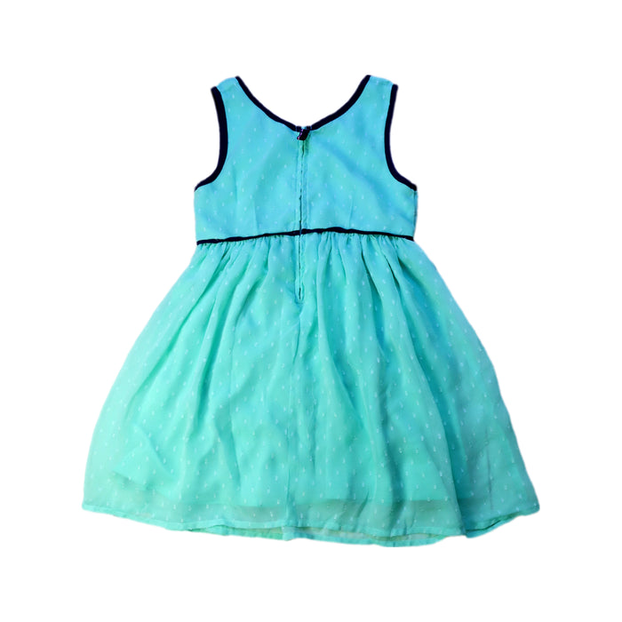 A Teal Sleeveless Dresses from Tommy Hilfiger in size 5T for girl. (Back View)